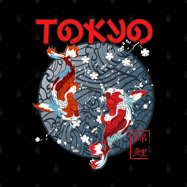 Koi Fish Japan Style.Japan traditional and couture. by Longgilbert