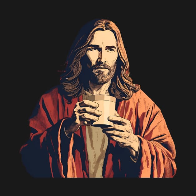 Christian Jesus Drinking Tea by dukito