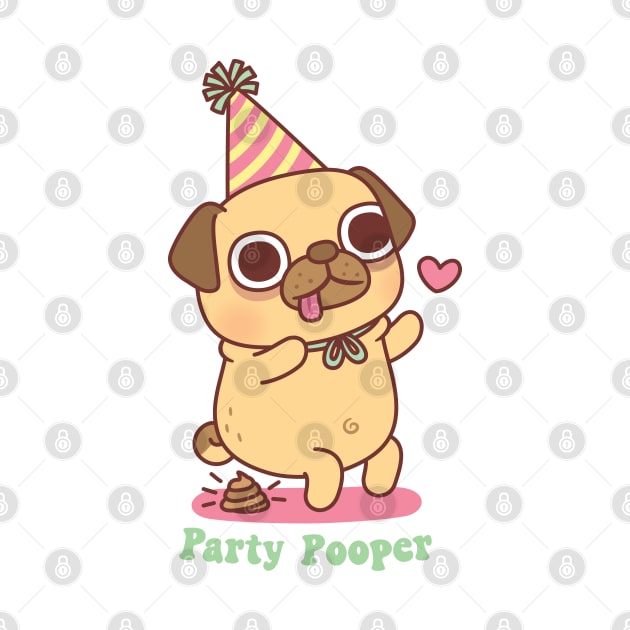 Cute Little Pug Is A Party Pooper by rustydoodle