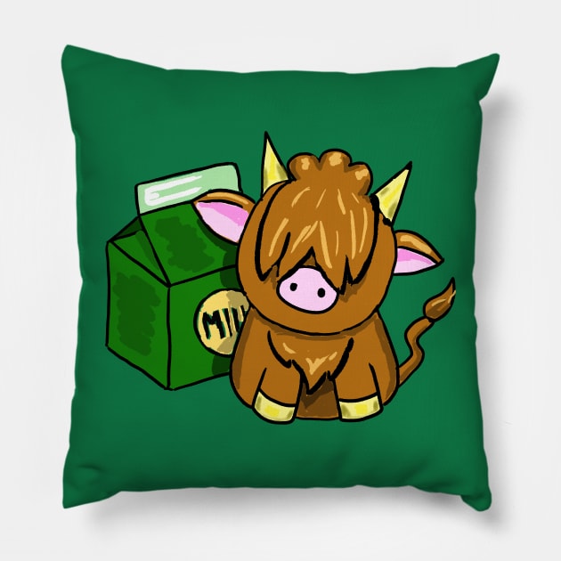 Highland Cow Pal Pillow by allthebeanz