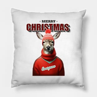 Merry Christmas everyone, reindeer Pillow