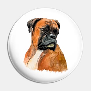 boxer portrait Pin