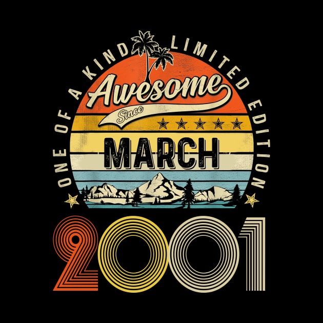 Awesome Since March 2001 Vintage 22nd Birthday by PlumleelaurineArt