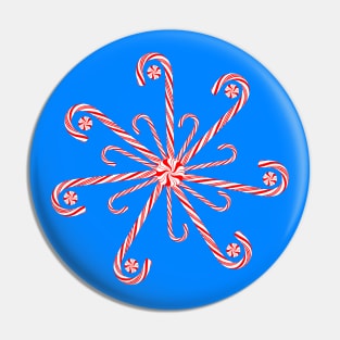 Peppermint Candy Cane Snowflake Pin