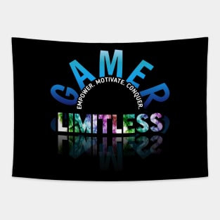 Empower Motivate Conquer - Limitless - Gaming Gamer Abstract - Video Game Lover - Graphic Tapestry
