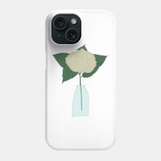 Floral drawing III: white hydrangea png Phone Case