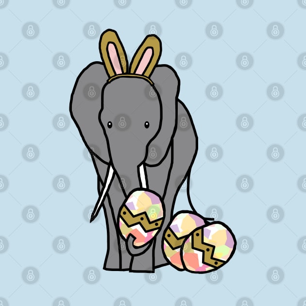 Funny Easter Bunny Ears on an Elephant by ellenhenryart