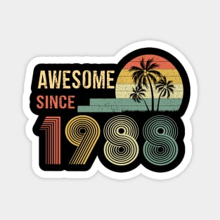 34 Years Old Awesome Since 1988 Gifts 34th Birthday Gift Magnet