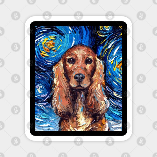 Cocker Spaniel Night (Portrait) Magnet by sagittariusgallery