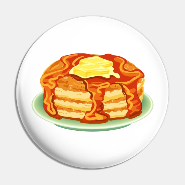 Cute Pancake Breakfast Pin by SWON Design