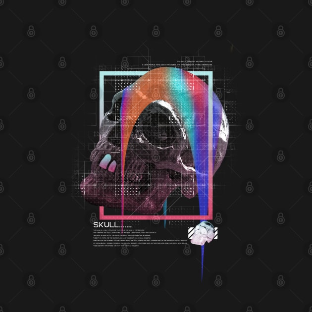 Skull head technology vaporwave aesthetic by Wagum Std