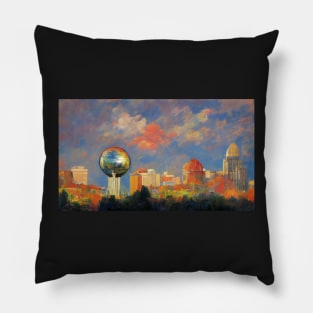 Knoxville skyline Claude Monet Pillow