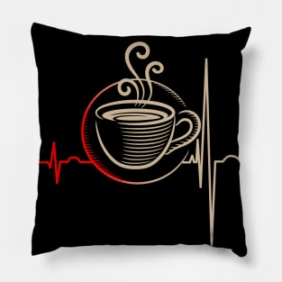 I Love Coffee Lover Gift Office Worker Coffee Heartbeat Pillow