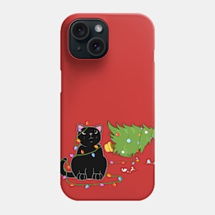 Siamese Cat Knocking Over Christmas Tree Phone Case