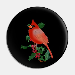 Cardinal and Holly Pin