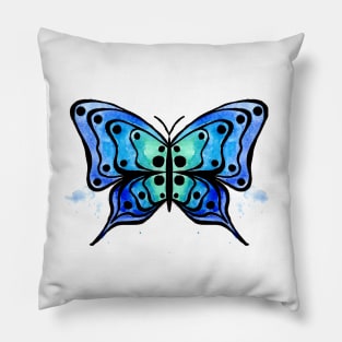 Abstract Blue Butterfly Pillow