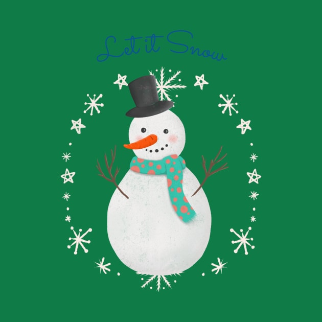 Let It Snow Snowman by Tip Top Tee's