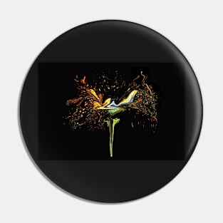 Abstract Iris Flower Digital Painting Pin