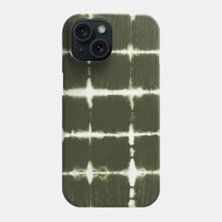 Green olive squares shibori tie dyed Phone Case