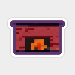 Fireplace Pixel Art Magnet