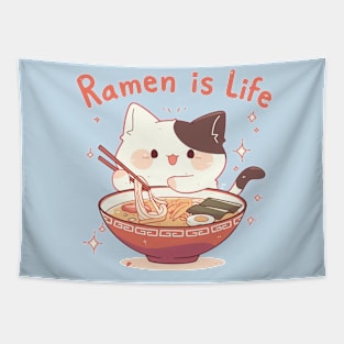 Cat Ramen is life Tapestry