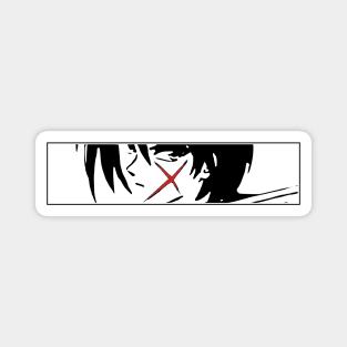 RK3 Kenshin Himura Red Sword Scar from Samurai X Remake / Rurouni Kenshin Meiji Kenkaku Romantan Cool Minimalist Vector Anime Eyes Characters x Animangapoi August 2023 Magnet