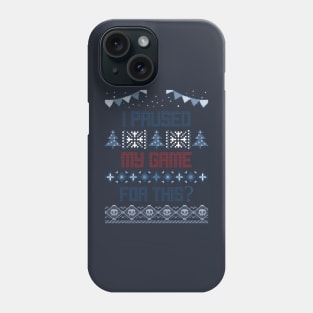 Ugly Xmas Gamer Sweater for Quarantined Gamers Phone Case