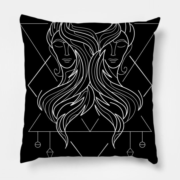 Gemini Zodiac Sign Pillow by simplecreatives