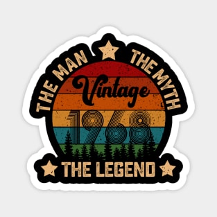 Father's Day Shirt Vintage 1968 The Men Myth Legend 52rd Birthday Gift Magnet