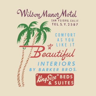 Wilson Manor Motel -- Retro Mid Century Aesthetic T-Shirt