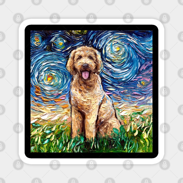 Goldendoodle Night Magnet by sagittariusgallery