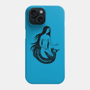 Woodcut Mermaid Phone Case