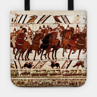 THE BAYEUX TAPESTRY ,NORMAN ARMY IN BATTLE OF HASTINGS ,KNIGHTS HORSEBACK Tote