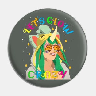 Let's Glow Crazy 80's Unicorns Pin