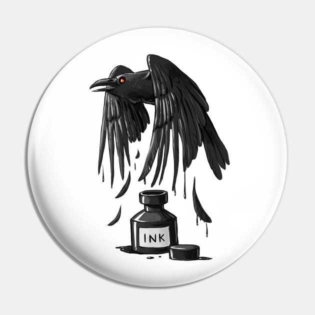 Ink Raven Pin by Freeminds