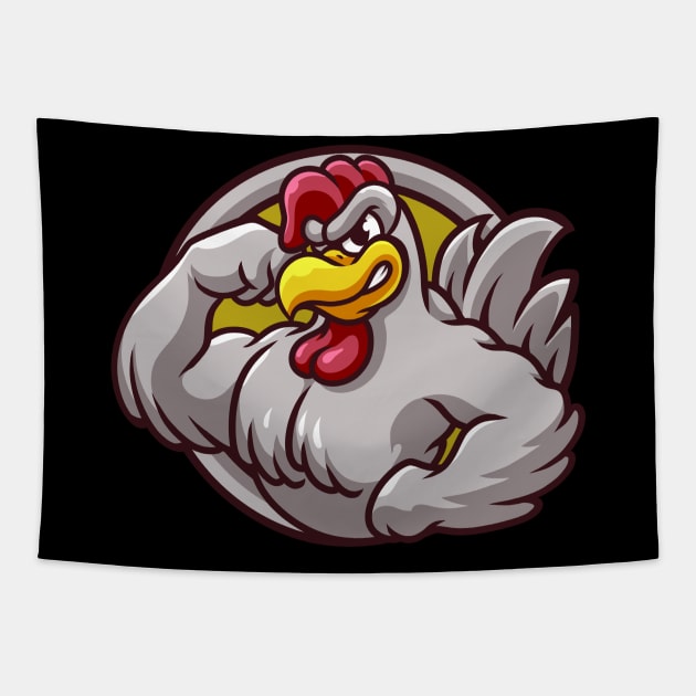 CHICKEN STRONG Tapestry by NSC.gd