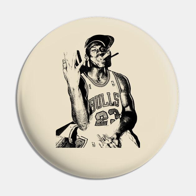 Michael Jordan Best Sketch Vintage Pin by Gadingshopart