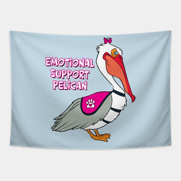 Emotional Support Pelican Tapestry by Knowledge Fight