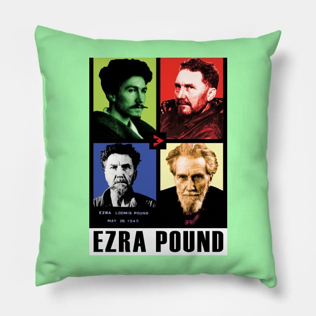 Ezra Pound - Four Stages of Life Pillow by Exile Kings 