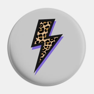 Leopard Print Spots and Purple Lightning Bolts Pin