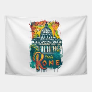 Rome Retro Italy poster Tapestry