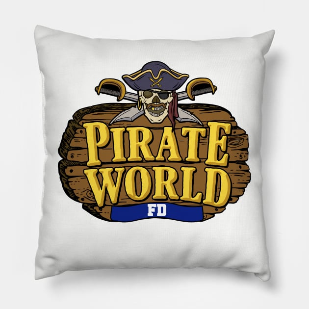 Pirate World FD Pillow by Vault Emporium