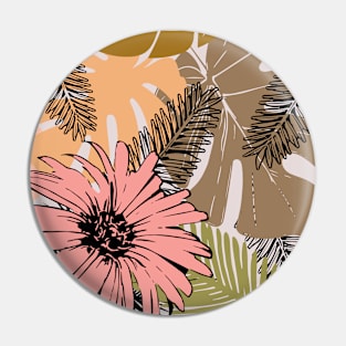 Leaves and Flower Collage - Pastels Pin