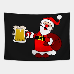 Santa is here with beer Tapestry