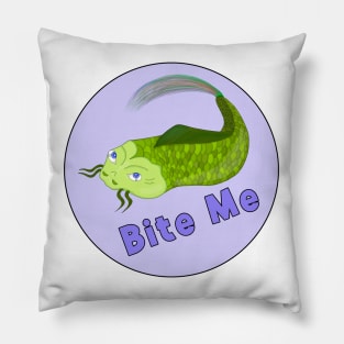 Bite Me Funny Fishing Pillow