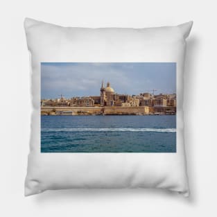 Valletta city with traditional architecture of yellow limestone Pillow