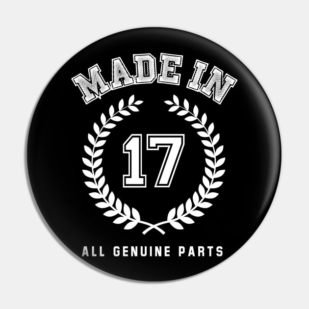 Made In 17 All Genuine Parts Pin by Rebus28