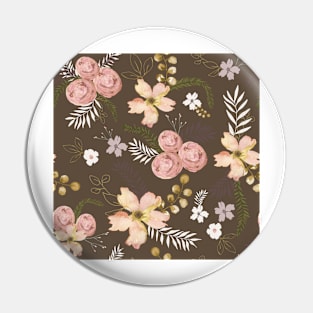 Rose Delight on Nature Brown Pin