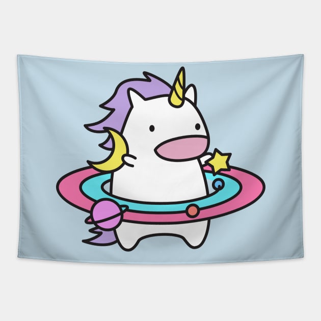 Hula unicorn galaxy Tapestry by Robot Dance Battle