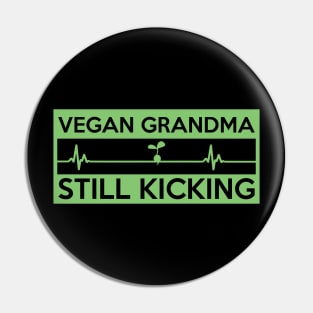 Vegan Heartbeat Vegetarian Grandma Grandparents Gift Pin